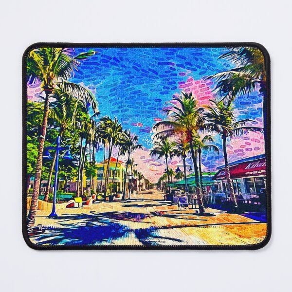 Item preview, Times Square, Fort Myers, at sunrise - impressionist painting designed and sold by NickoPrints.