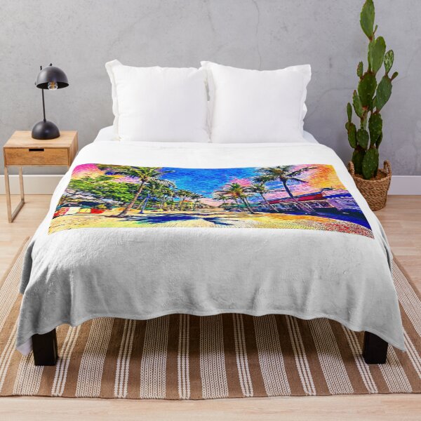 Item preview, Times Square, Fort Myers, at sunrise - impressionist painting designed and sold by NickoPrints.