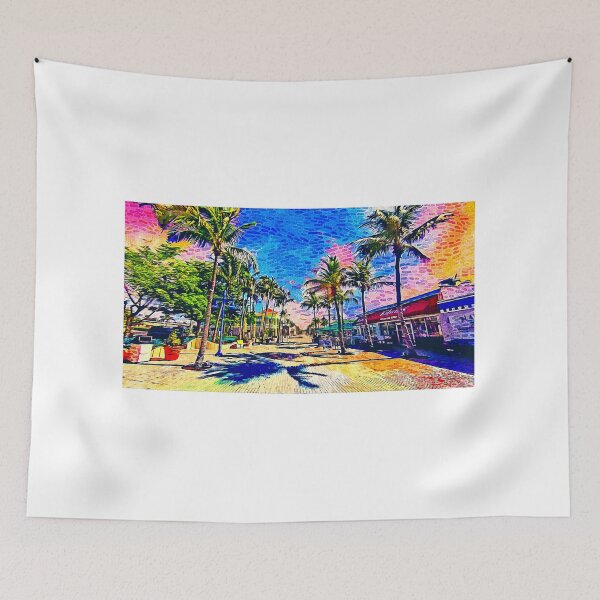 Item preview, Times Square, Fort Myers, at sunrise - impressionist painting designed and sold by NickoPrints.