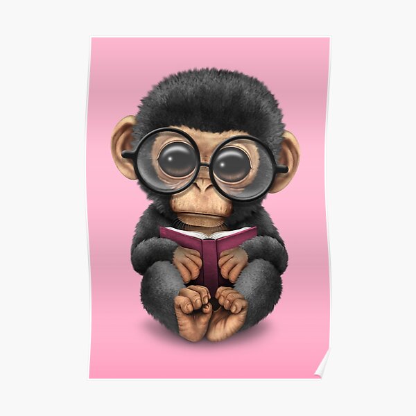 Cute Baby Chimp Playing With Football Poster By Jeffbartels Redbubble