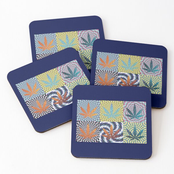 Item preview, Pot Leaf Pop Art with Retro Colorful Psychedelic Spirals with Colorful Bubbles Pot Leaf designed and sold by YomeHayin.