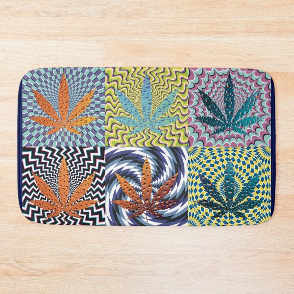 Item preview, Pot Leaf Pop Art with Retro Colorful Psychedelic Spirals with Colorful Bubbles Pot Leaf designed and sold by YomeHayin.