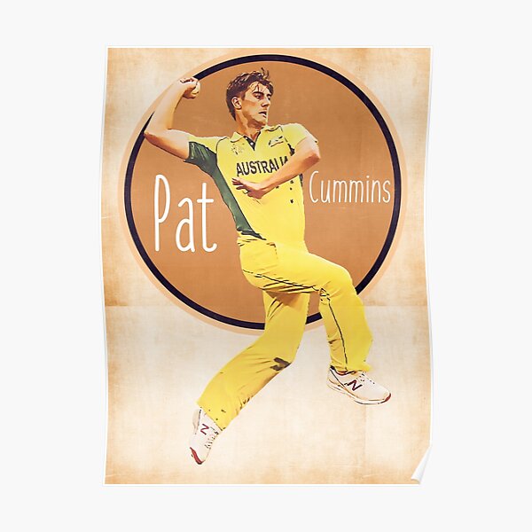 T20 World Cup - Pat Cummins - Vintage Cricket - Bowler - Australia - T20 2022 Poster