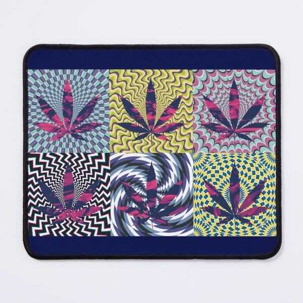 Item preview, Pot Leaf Pop Art with Retro Colorful Psychedelic Spirals with Pink and Purple Liquid Pot Leaf designed and sold by YomeHayin.