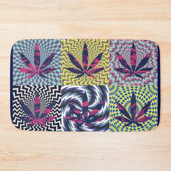Item preview, Pot Leaf Pop Art with Retro Colorful Psychedelic Spirals with Pink and Purple Liquid Pot Leaf designed and sold by YomeHayin.