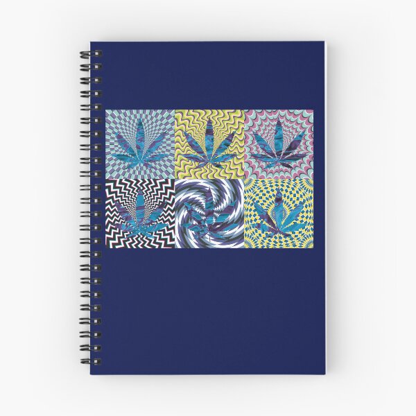 Item preview, Pot Leaf Pop Art with Retro Colorful Psychedelic Spirals with Blue and Purple Liquid Pot Leaf designed and sold by YomeHayin.