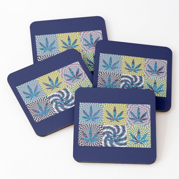 Item preview, Pot Leaf Pop Art with Retro Colorful Psychedelic Spirals with Blue and Purple Liquid Pot Leaf designed and sold by YomeHayin.