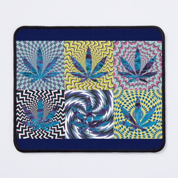 Item preview, Pot Leaf Pop Art with Retro Colorful Psychedelic Spirals with Blue and Purple Liquid Pot Leaf designed and sold by YomeHayin.