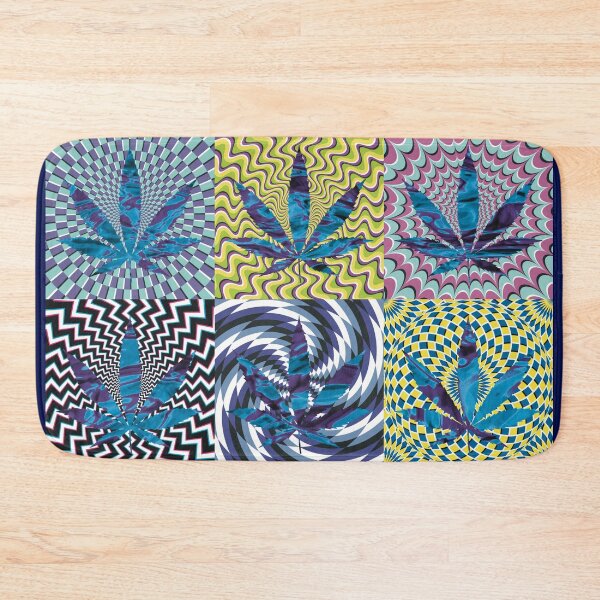 Item preview, Pot Leaf Pop Art with Retro Colorful Psychedelic Spirals with Blue and Purple Liquid Pot Leaf designed and sold by YomeHayin.