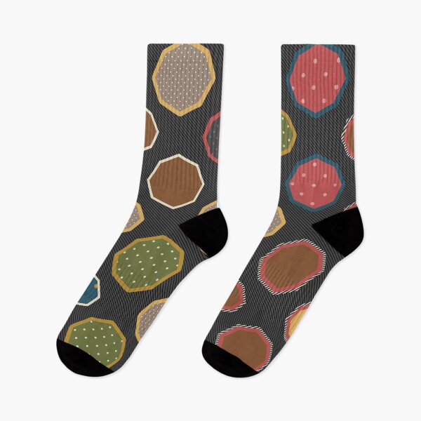 Item preview, Colorful, geometric, octagon, diagonal lines, polka dots, modern design designed and sold by Svitac.