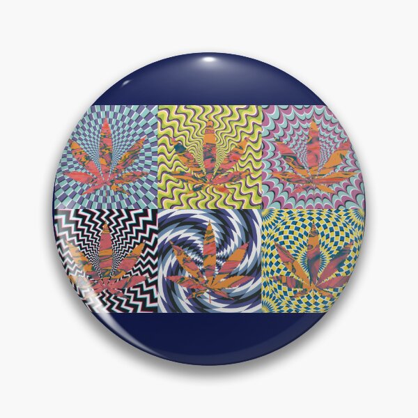 Artikelvorschau, Pot Leaf Pop Art with Retro Colorful Psychedelic Spirals with Blue Pink and Orange Liquid Pot Leaf entworfen und verkauft von YomeHayin.