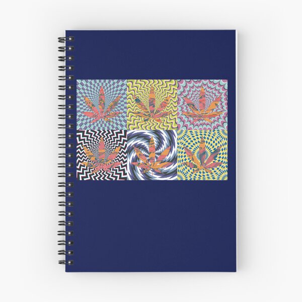 Item preview, Pot Leaf Pop Art with Retro Colorful Psychedelic Spirals with Blue Pink and Orange Liquid Pot Leaf designed and sold by YomeHayin.