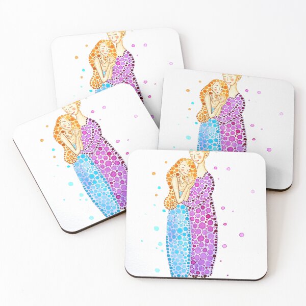 Item preview, Dotillism art style grandma,mum and baby illustration designed and sold by Chloe Nyiri.