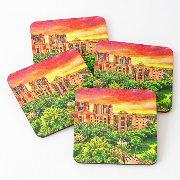 Item preview, Sunset over the Cape Harbour, Cape Coral - digital painting designed and sold by NickoPrints.