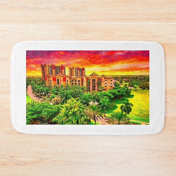 Item preview, Sunset over the Cape Harbour, Cape Coral - digital painting designed and sold by NickoPrints.