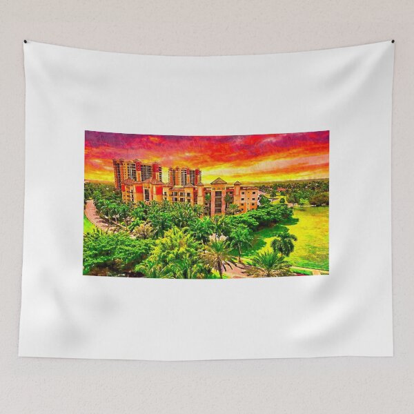 Item preview, Sunset over the Cape Harbour, Cape Coral - digital painting designed and sold by NickoPrints.