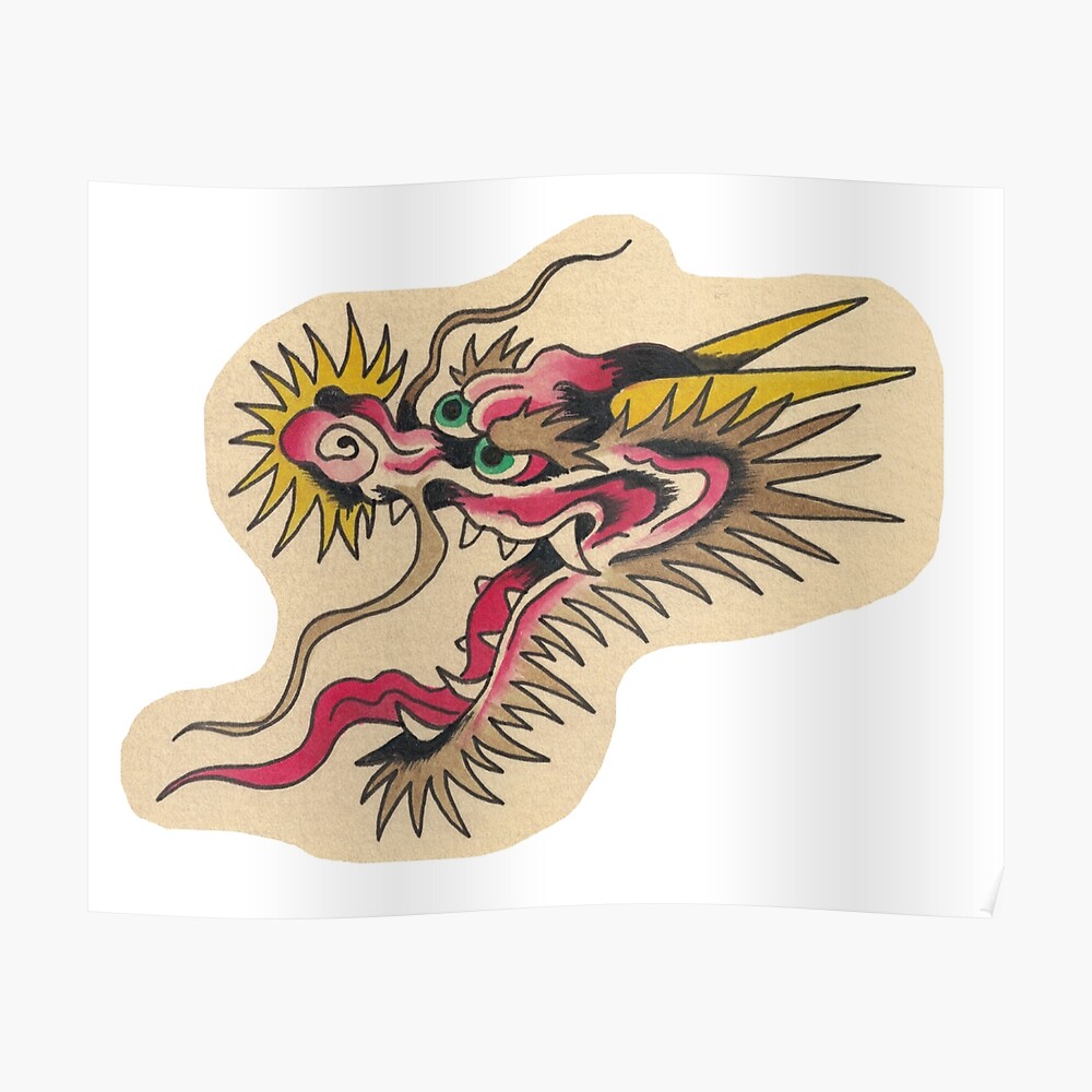 Details More Than 132 Traditional Dragon Tattoo Flash Best Vova Edu Vn   Poster,840x830,f8f8f8 Pad,1000x1000,f8f8f8 