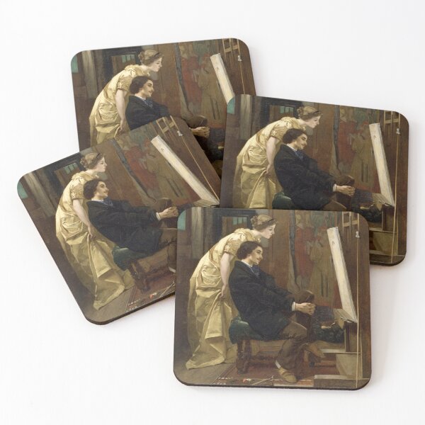 Item preview, The Painter and his Model by Alfred Émile Léopold Stevens - Vintage Art designed and sold by RickE.