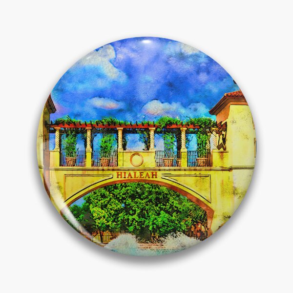 Item preview, Hialeah Fountain and Entrance Plaza Park - pen and watercolor designed and sold by NickoPrints.