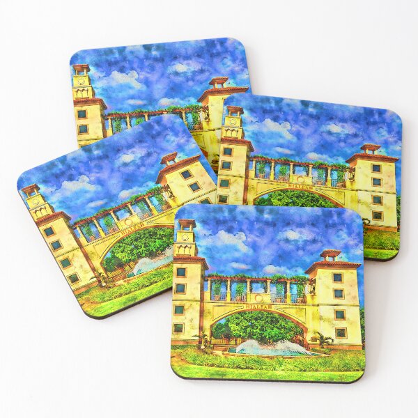 Item preview, Hialeah Fountain and Entrance Plaza Park - pen and watercolor designed and sold by NickoPrints.