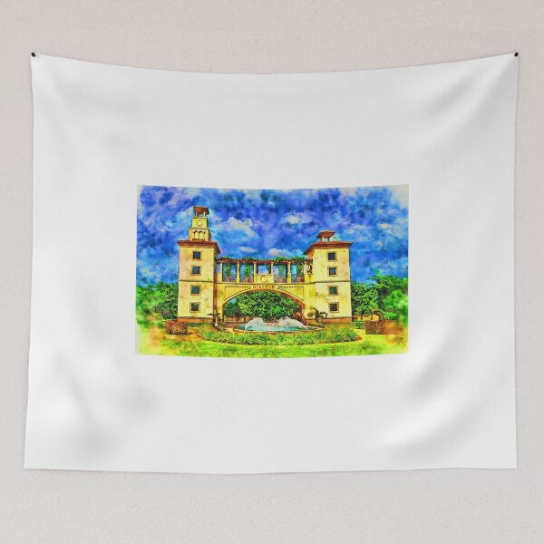 Item preview, Hialeah Fountain and Entrance Plaza Park - pen and watercolor designed and sold by NickoPrints.
