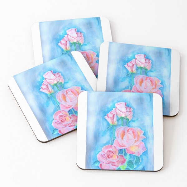 Artikelvorschau, Aquarell rosa Rosen entworfen und verkauft von drp24.