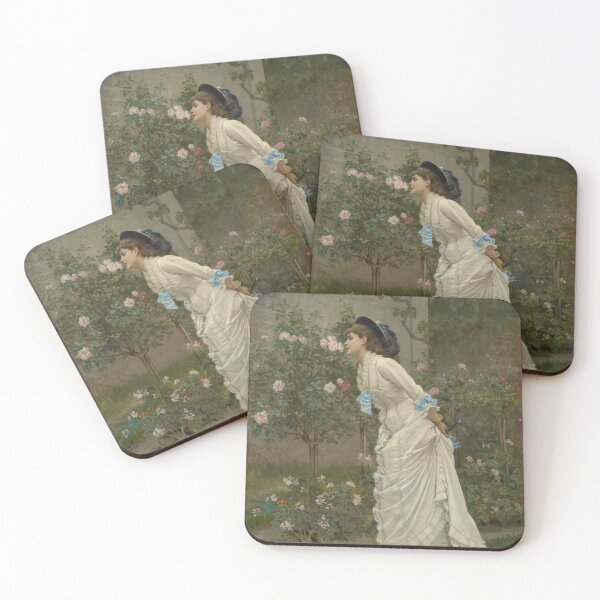 Item preview, A Girl and a Rose - Auguste Toulmouche - Vintage Art designed and sold by RickE.