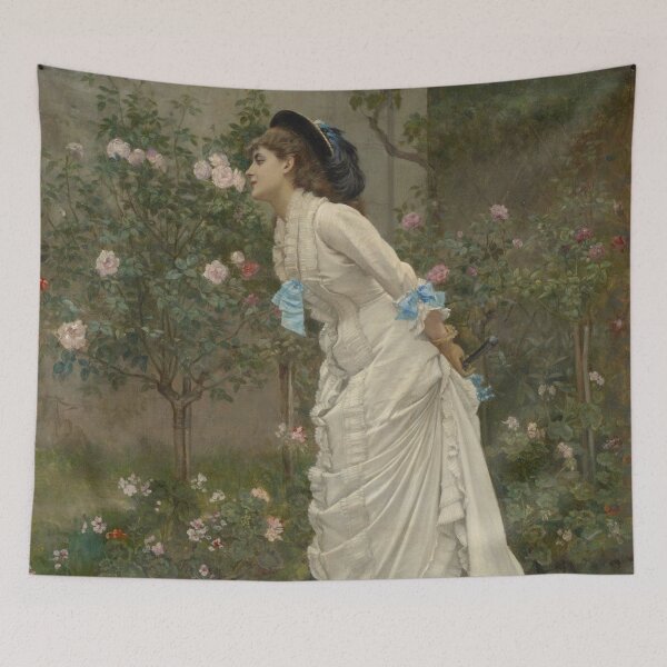 Item preview, A Girl and a Rose - Auguste Toulmouche - Vintage Art designed and sold by RickE.