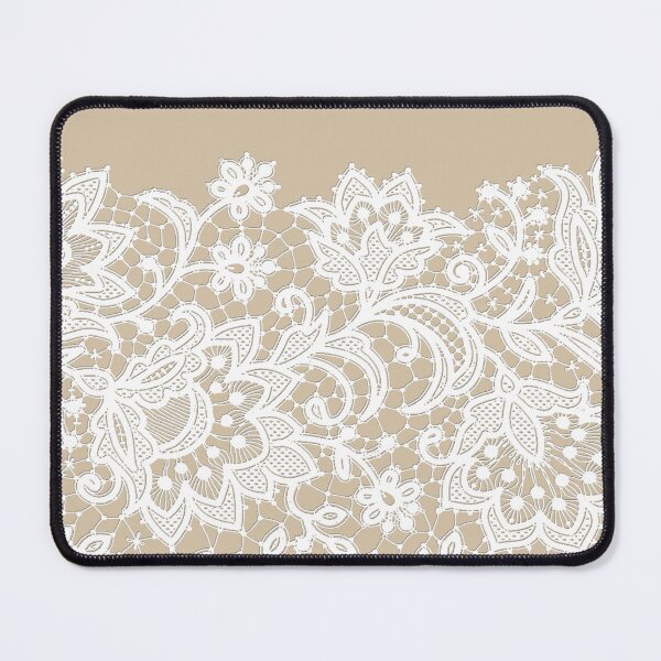 Item preview, LACE warm beige white  designed and sold by Delinda Graphic Studio.