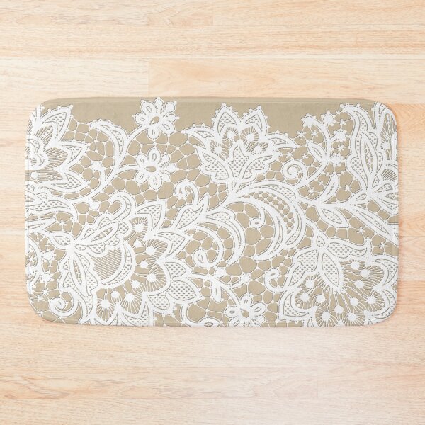 Item preview, LACE warm beige white  designed and sold by Delinda Graphic Studio.