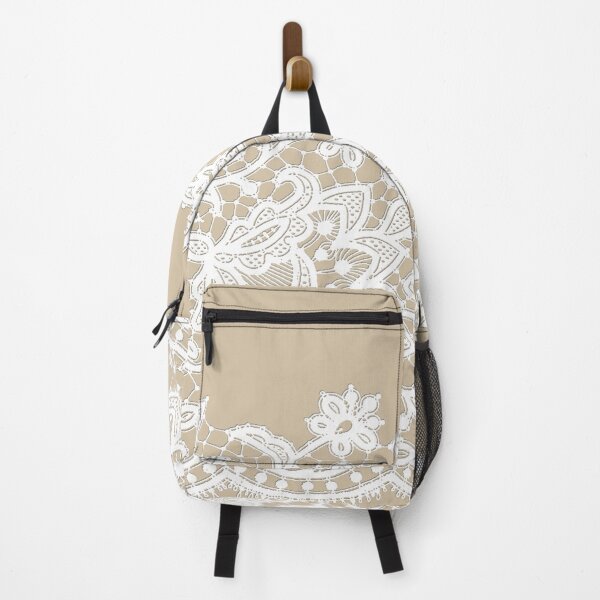 Item preview, LACE warm beige white  designed and sold by Delinda Graphic Studio.