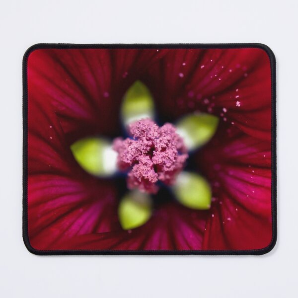 Item preview, Deep into a red malva, macro photo of the stamens and pistils designed and sold by marina63.