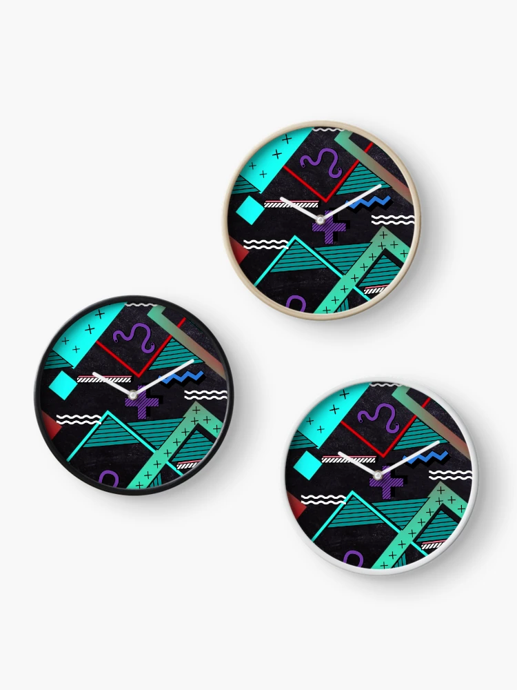 Thumbnail 3 of 4, Clock, Geometric Pattern - Colorful designed and sold by SBWorld.