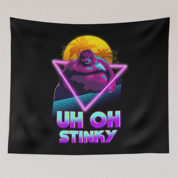 Item preview, Uh Oh Stinky Poop Le Monke 80s Vaporwave Outrun Style designed and sold by gabriellalind.