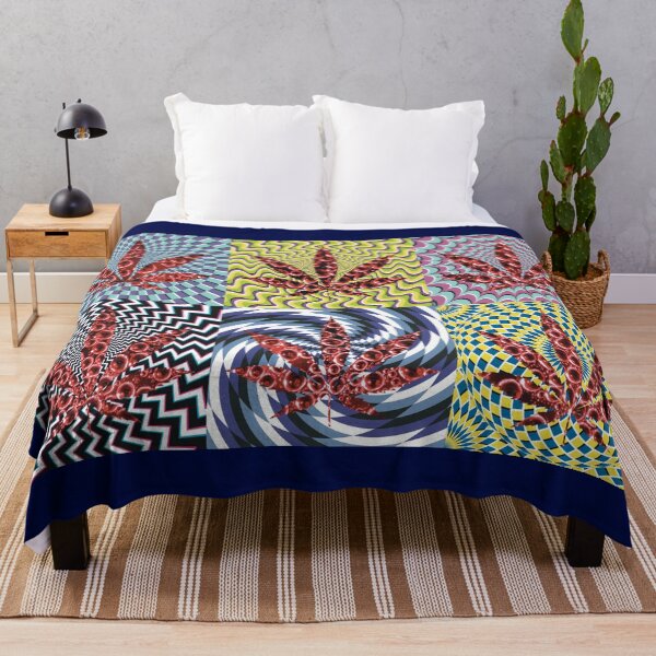 Artikelvorschau, Pot Leaf Pop Art with Retro Colorful Psychedelic Spirals with Bubbles Pot Leaf entworfen und verkauft von YomeHayin.
