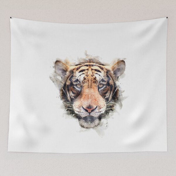 Item preview, Tiger's head watercolor. designed and sold by sickmoosestudio.