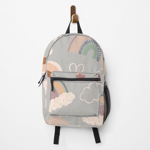 Item preview, Abstract Rainbow Pattern with Clouds and Hearts (light brown) designed and sold by Dorina Larsdotter.