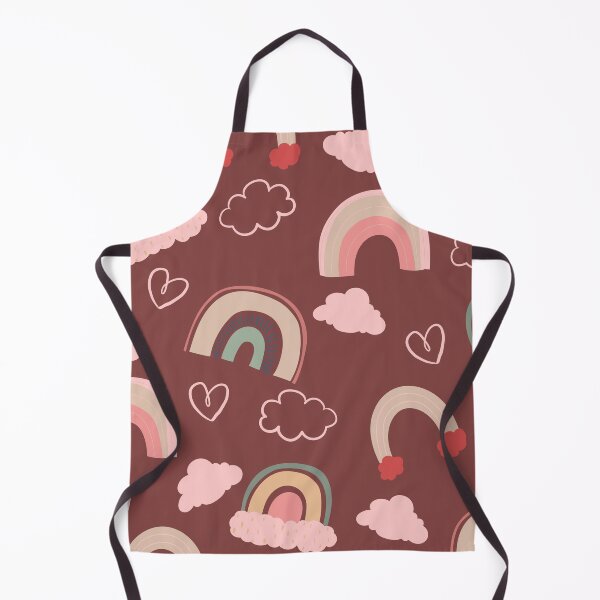 Item preview, Abstract Rainbow Pattern with Clouds and Hearts (red) designed and sold by Dorina Larsdotter.