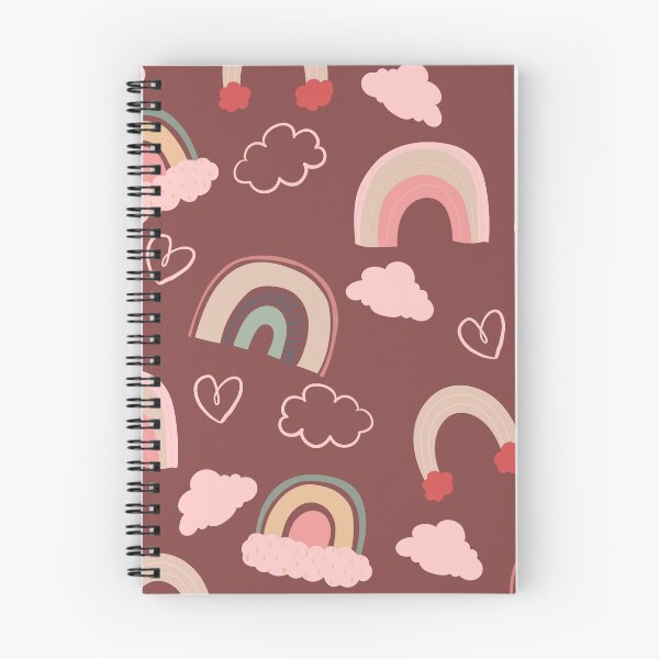 Item preview, Abstract Rainbow Pattern with Clouds and Hearts (red) designed and sold by Dorina Larsdotter.