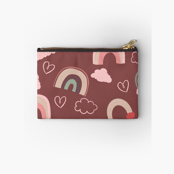 Item preview, Abstract Rainbow Pattern with Clouds and Hearts (red) designed and sold by Dorina Larsdotter.