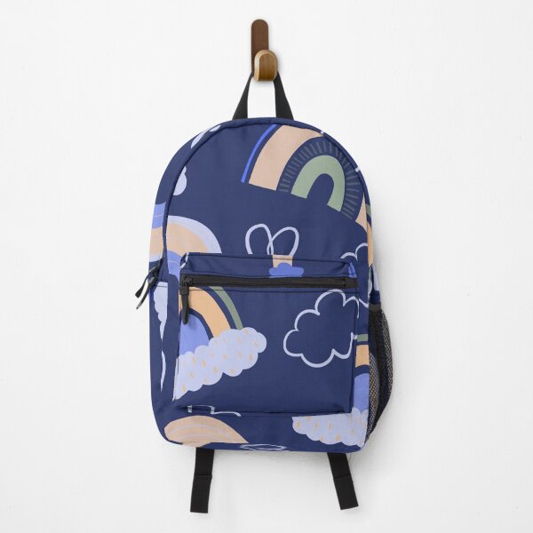 Item preview, Abstract Rainbow Pattern with Clouds and Hearts (blue-green) designed and sold by Dorina Larsdotter.