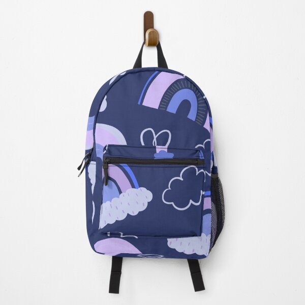 Item preview, Abstract Rainbow Pattern with Clouds and Hearts (dark blue-purple) designed and sold by Dorina Larsdotter.