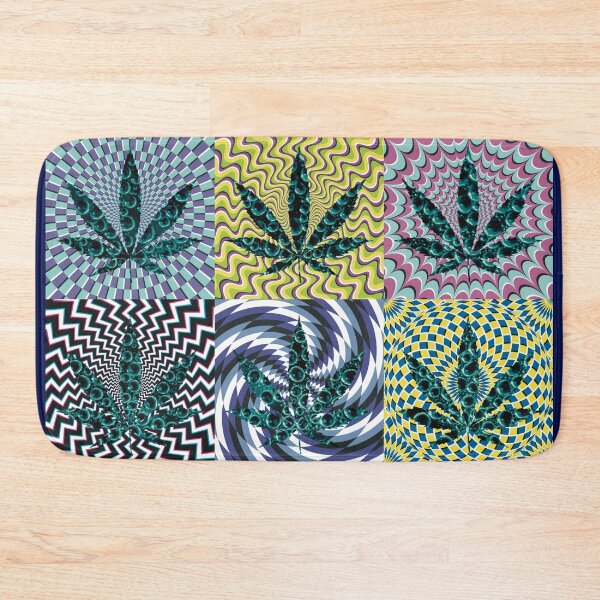 Item preview, Pot Leaf Pop Art with Retro Colorful Psychedelic Spirals with Bubbles Pot Leaf designed and sold by YomeHayin.
