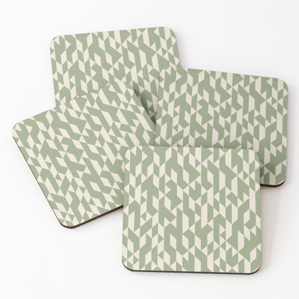 Item preview, Abstract Geometric Pattern Sage Green Aesthetics and Ivory designed and sold by meggydesigns.