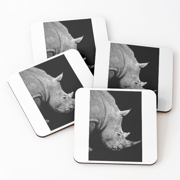 Item preview, Rhinoceros on black background designed and sold by GorArt1.