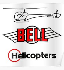 Retro Bell 47 Helicopter Poster