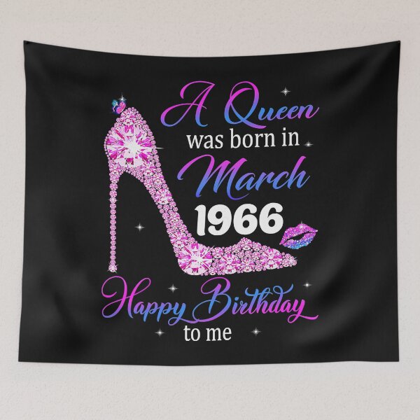 Item preview, A Queen Was Born In March 1966 Happy Birthday To Me Floral designed and sold by KathrineSandnes.