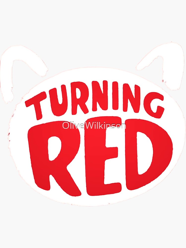 "Turning Red Movie Logo White And Red" Sticker by OliveWilkinson