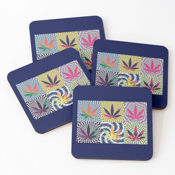 Item preview, Pot Leaf Pop Art with Retro Colorful Psychedelic Spirals with Colored Space Pot Leaf designed and sold by YomeHayin.