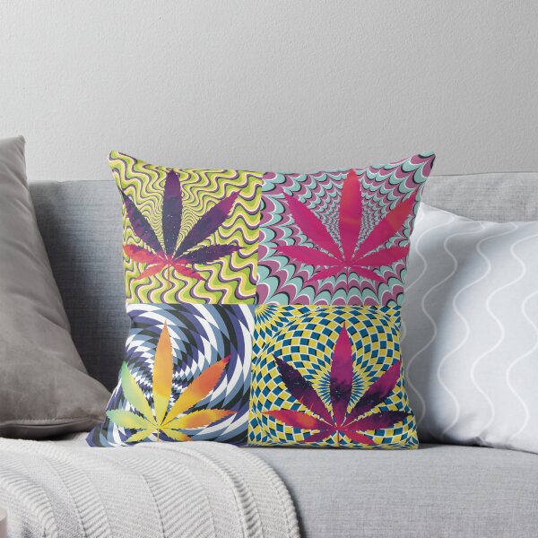 Item preview, Pot Leaf Pop Art with Retro Colorful Psychedelic Spirals with Colored Space Pot Leaf designed and sold by YomeHayin.